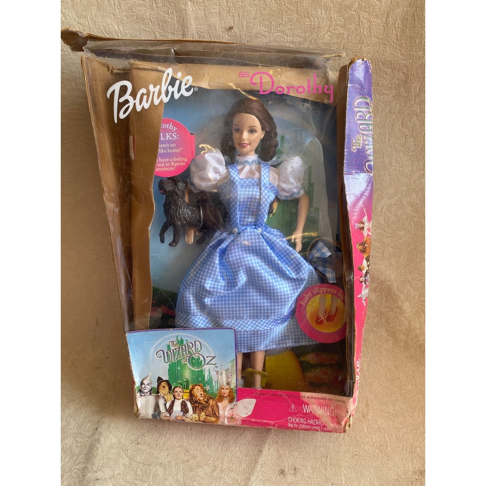 Barbie Wizard of Oz Dorothy Doll Blue Gingham Toto Fair Vintage 90s Nostalgia